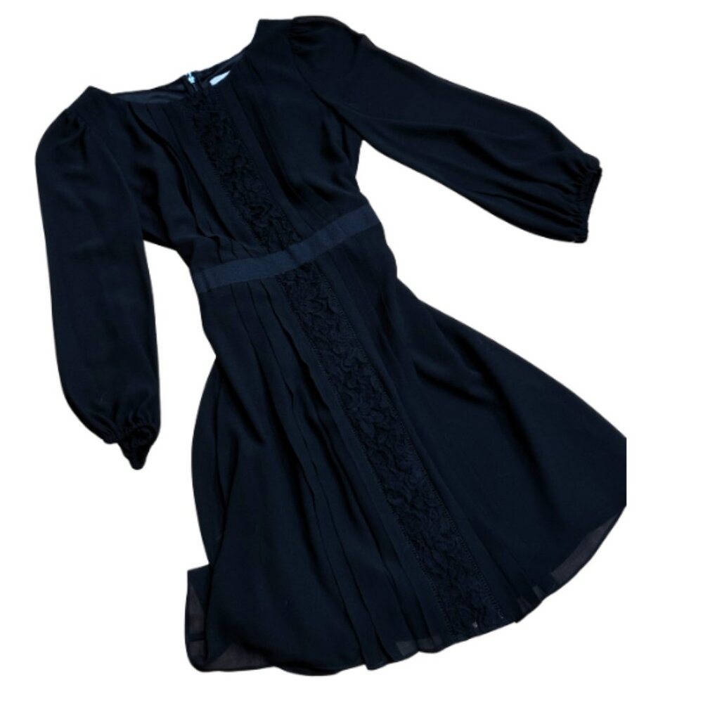 Jessica Simpson Black Midi Long-sleeve Dress